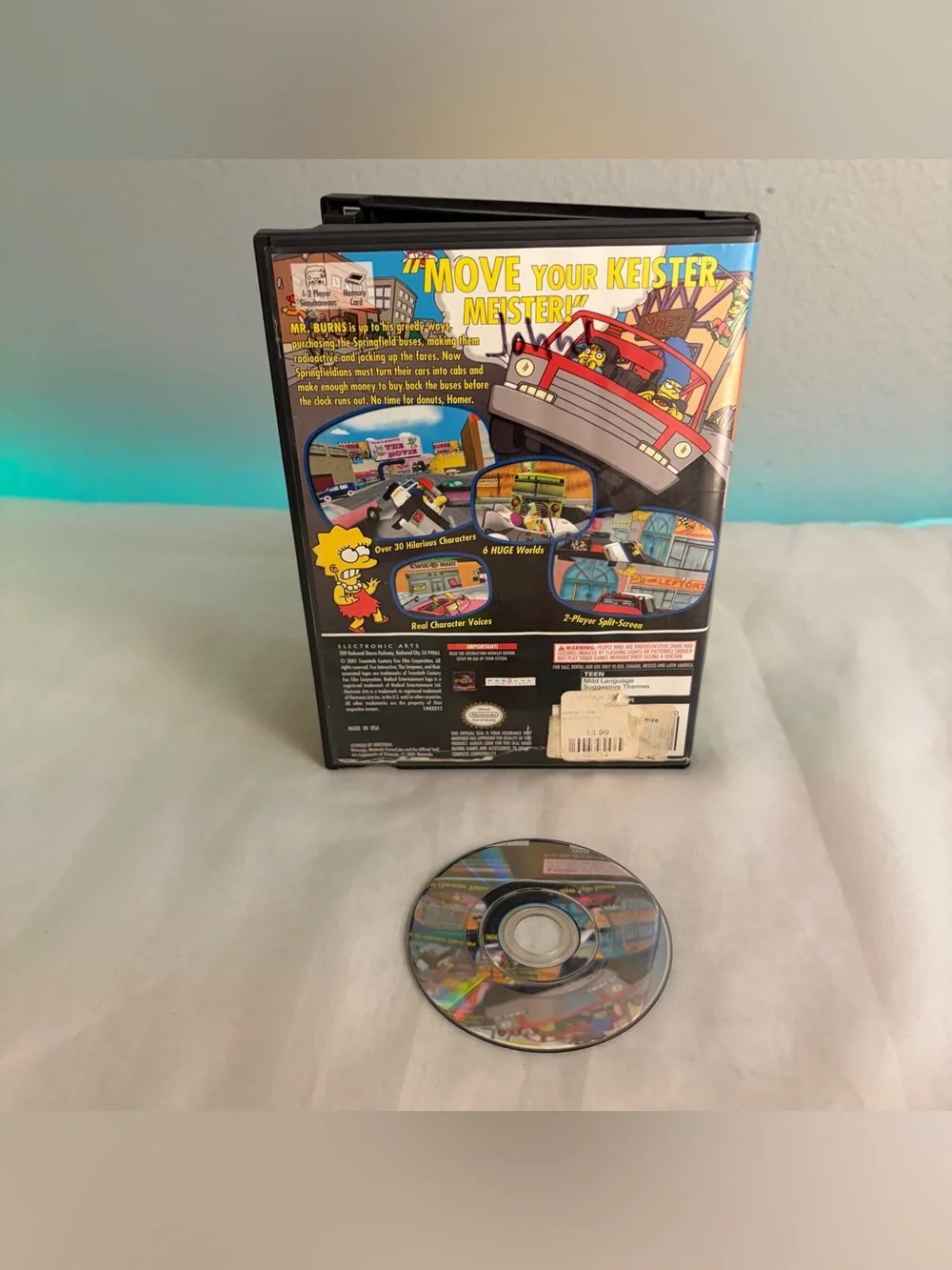 Nintendo Gamecube Simpsons Road Rage - No Manual 2001 Tested & Works Videogame
